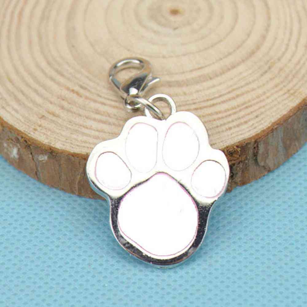 Classic Pet Sign Dog Footprint Pendant Cute Lettering Identity Tag Collar Accessories