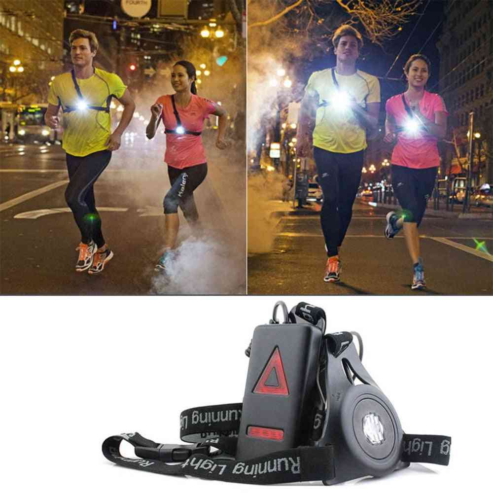 Xpe Outdoor Sport Running Lights Q5 Led Night Flashlight Warning Lights Usb Charge Chest Lamp White Torch