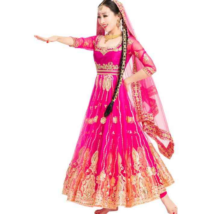 Ethnic Style- Embroidery Dancing Salwar, Kameez Dress Set