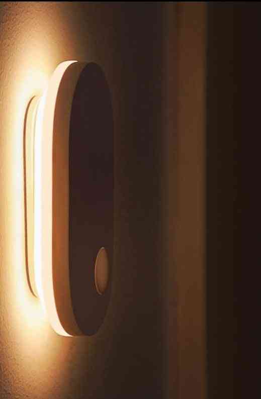 Pir Motion Sensornight Lights Usb Rechargeable Bedside Wall Lamp