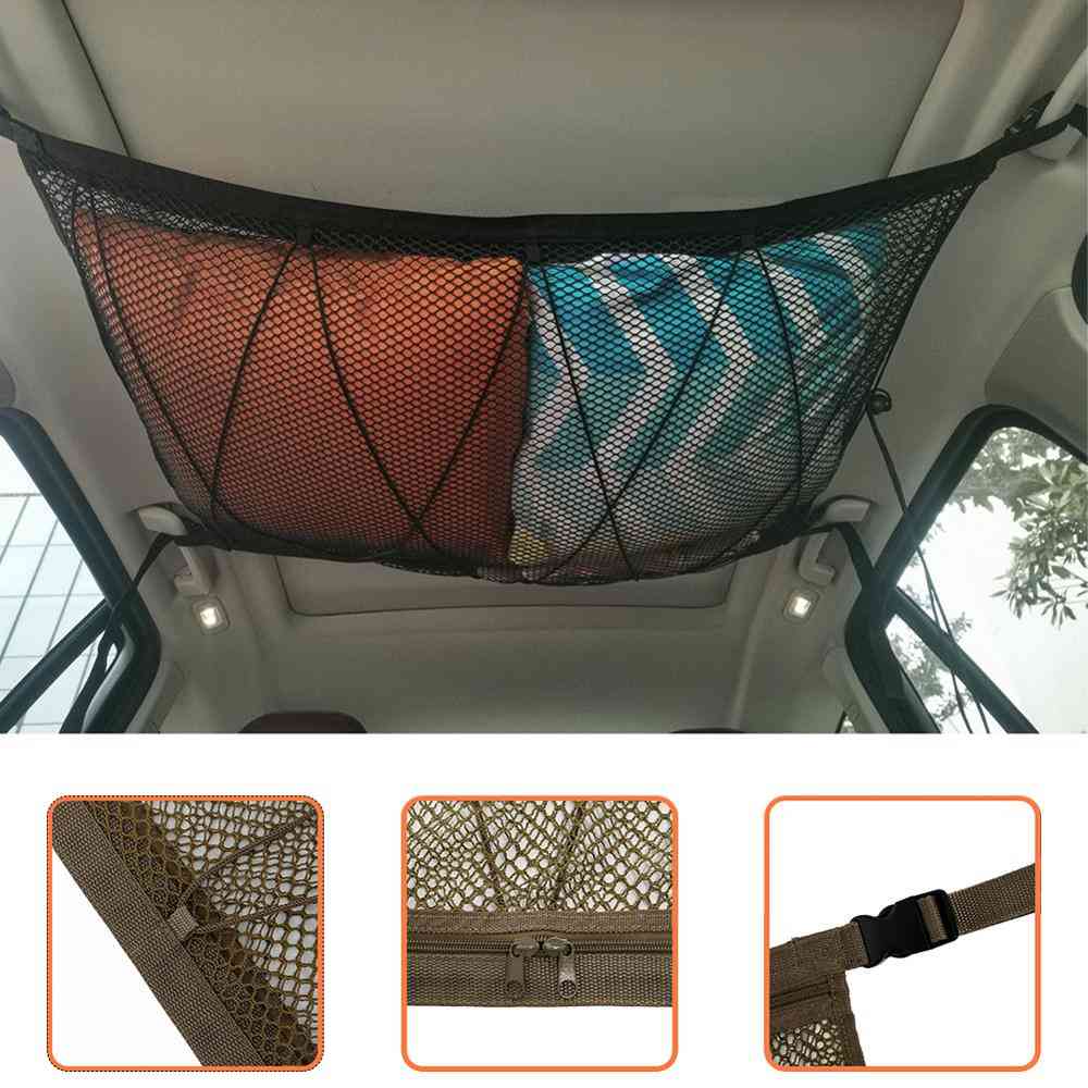Tak-bagagehållare, korg elastiskt nät för bil