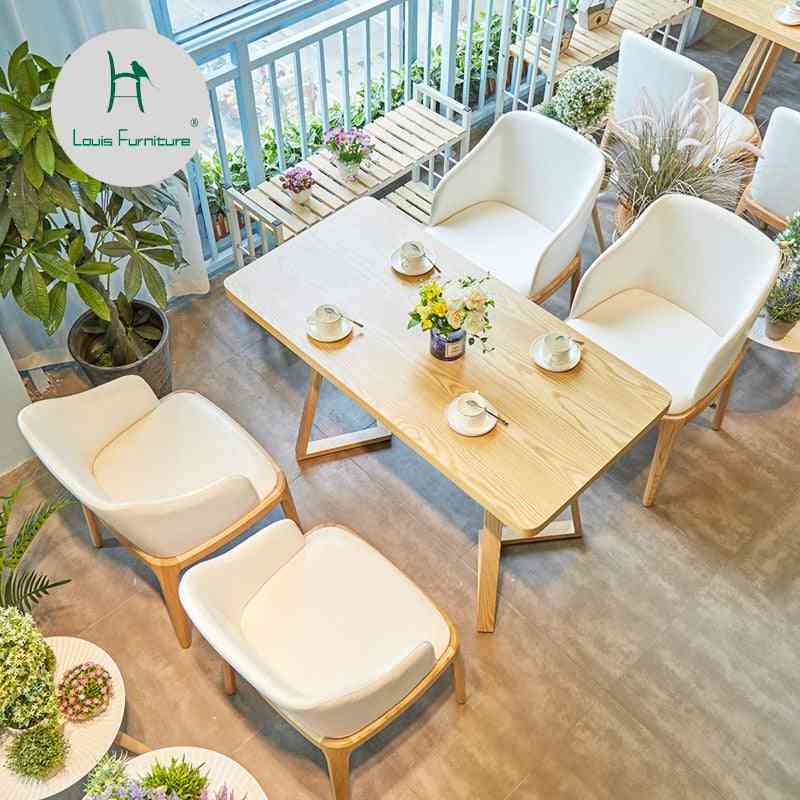 Ensembles de meubles de café de mode louis café de loisirs de style japonais restaurant occidental tables et chaises en bois massif