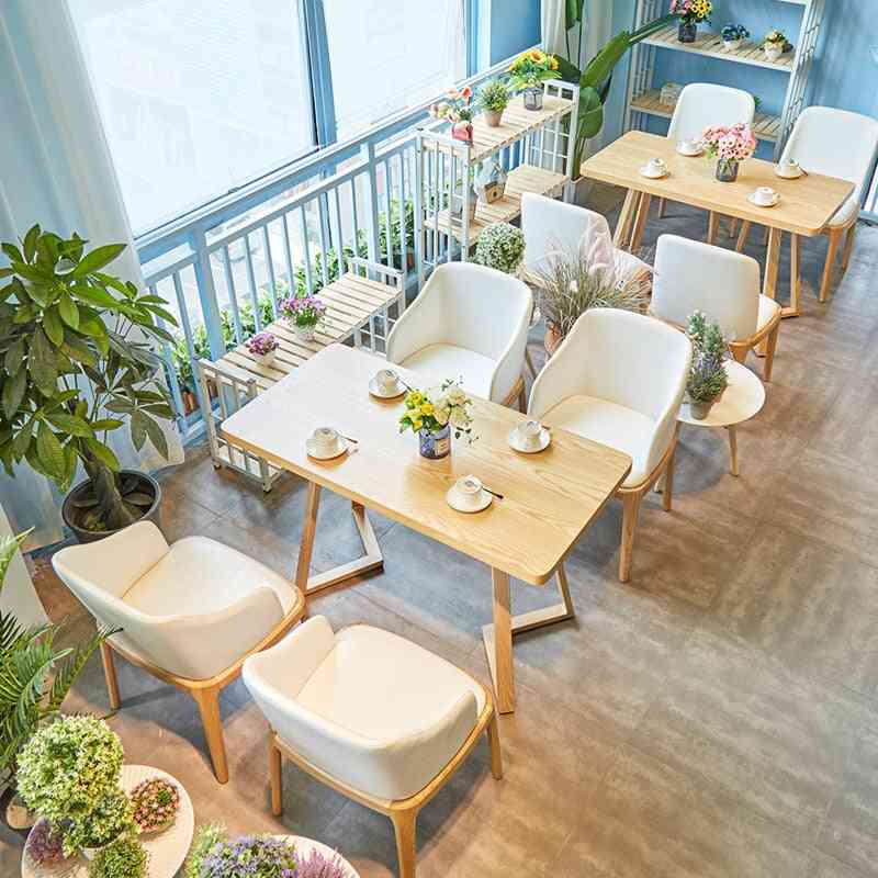 Louis divat kávézó bútor készletek japán stílusú szabadidős kávézó western étterem tömörfa asztalok és székek