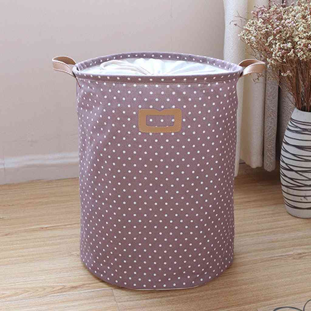 Large Capacity- Collapsible Laundry Basket, Polka Dots, Storage Bag