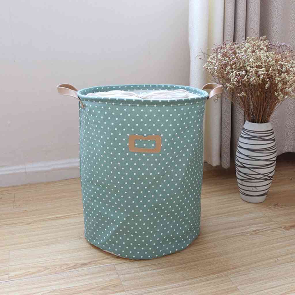 Large Capacity- Collapsible Laundry Basket, Polka Dots, Storage Bag