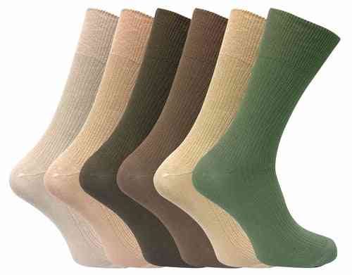 6 párů pánských neelastických ponožek ze 100% bavlny