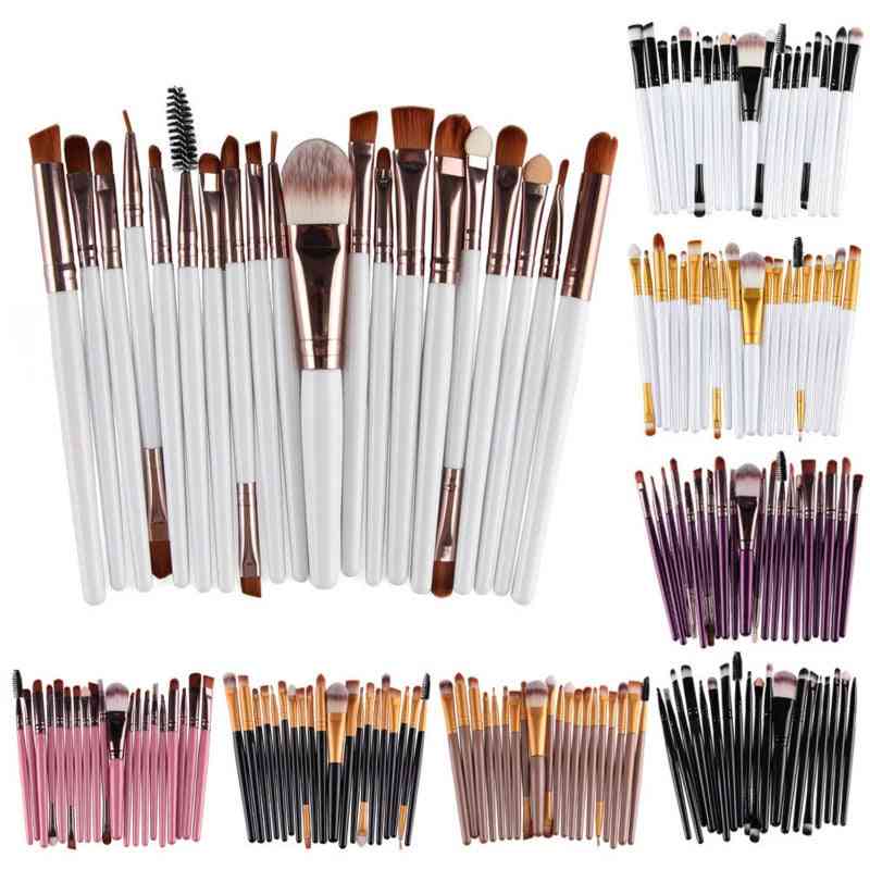 Plastic Handle Soft Synthetic Hair Makeup Brushes Set