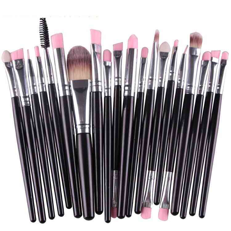 Plastic Handle Soft Synthetic Hair Makeup Brushes Set