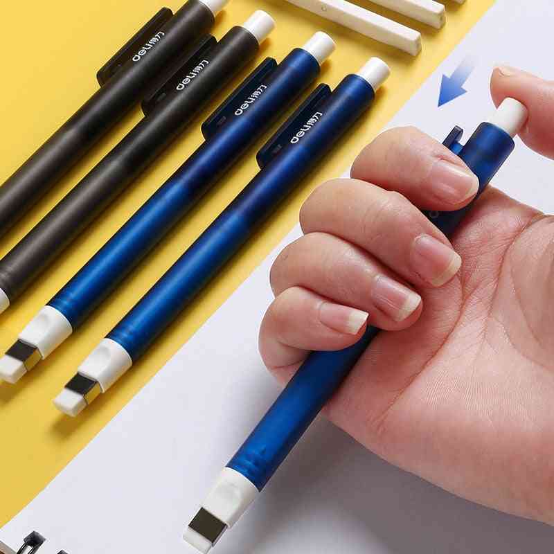 Correction Supplies Pencil Rubber, Retractable Press Eraser For Kids