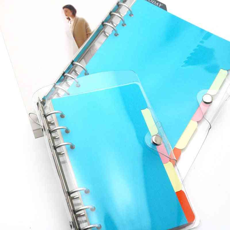 Six-hole Binder A6 Loose-leaf Book Glitter Notebook Transparent Cover Pvc Office Stationery Supplies Folder Desk Organizer