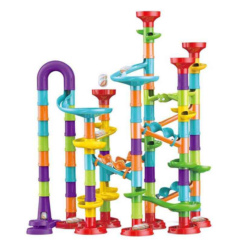 Pieces Set Marble Construction Race Track Building Blocks Marble Runs Ball Roll