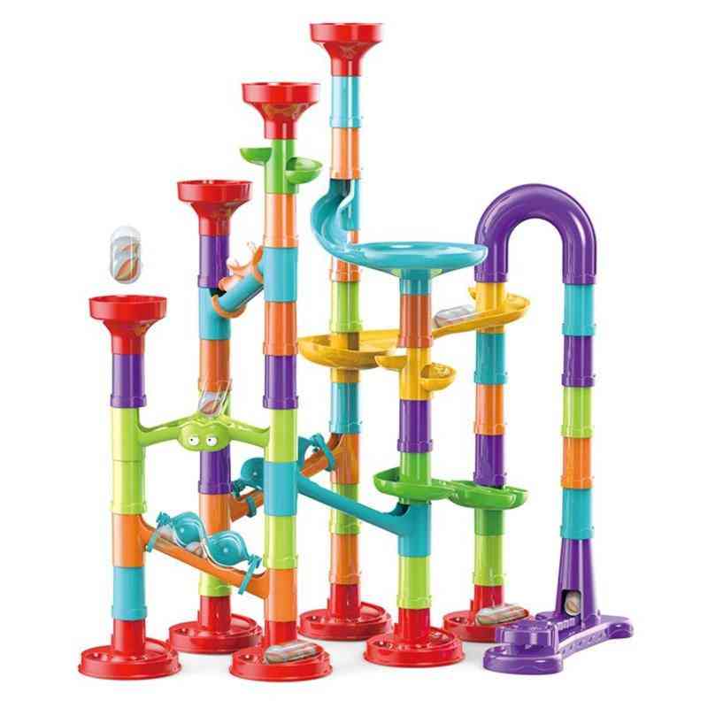Pieces Set Marble Construction Race Track Building Blocks Marble Runs Ball Roll
