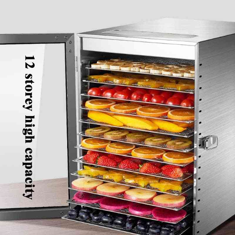 12 Layers Trays Food Dehydrator Stainless Steel Snacks Dehydration Dryer Fruit Vegetable Herb Meat Drying Machine