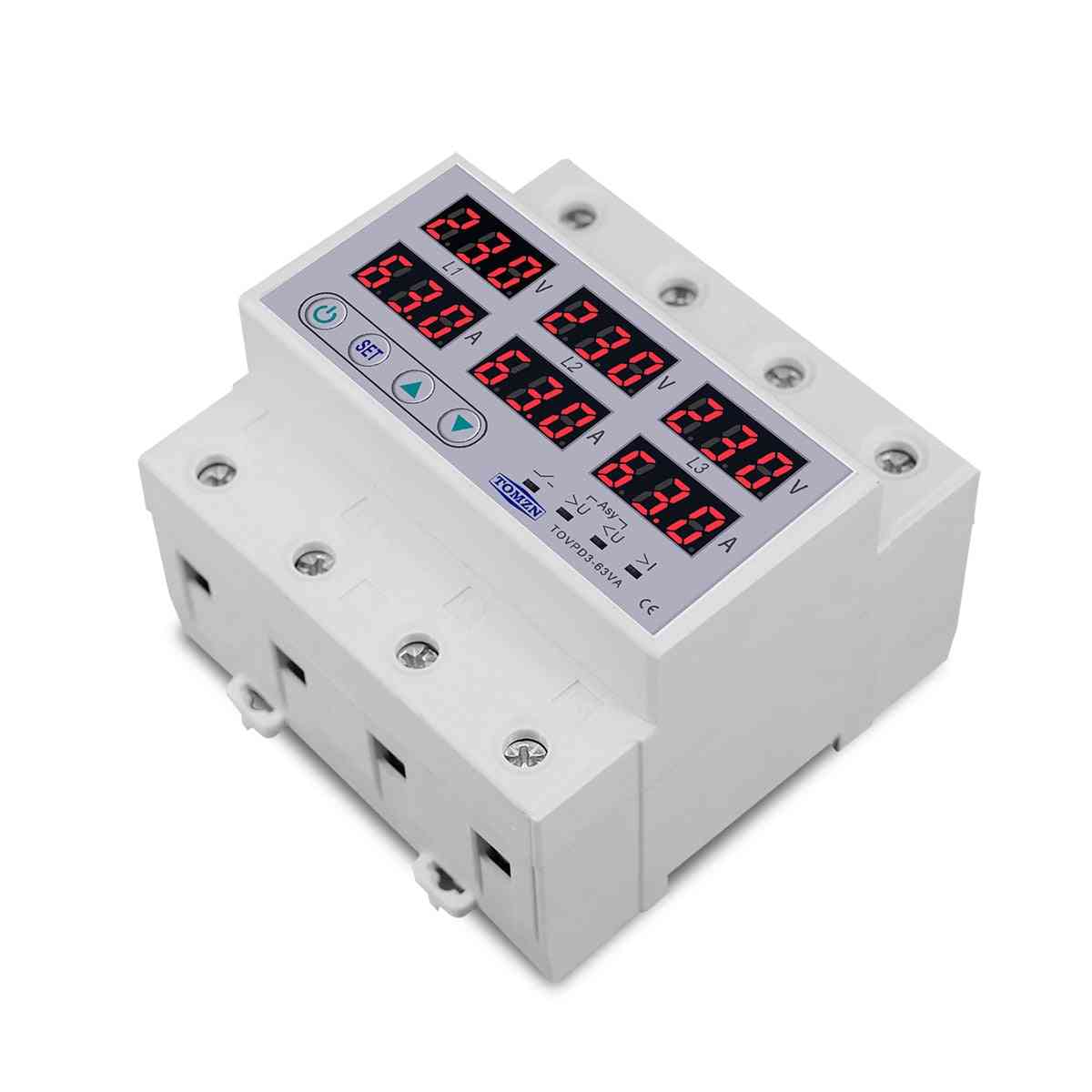 Adjustable Over And Under Voltage, Current Limit Protection Monitor, Relays Protector