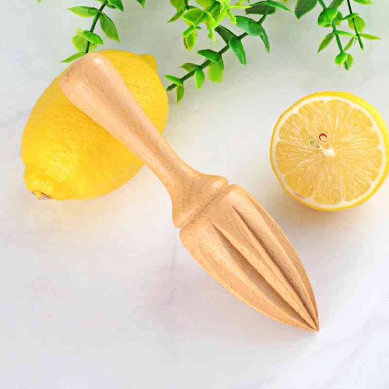 Ten-corner Shape Wooden Lemon Squeezer, Hand Press Manual Juicer