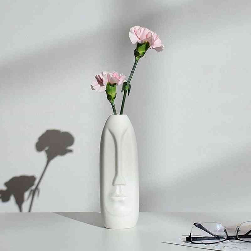 Avatar créatif abstrait tête humaine art visage vase moderne salon fleuriste décoration ornements
