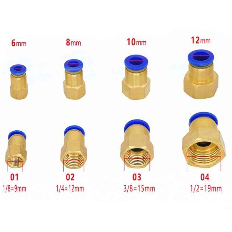 Pneumatic Quick Connector, Air Fitting Hose Tube Pipe, Bsp Female Thread Brass