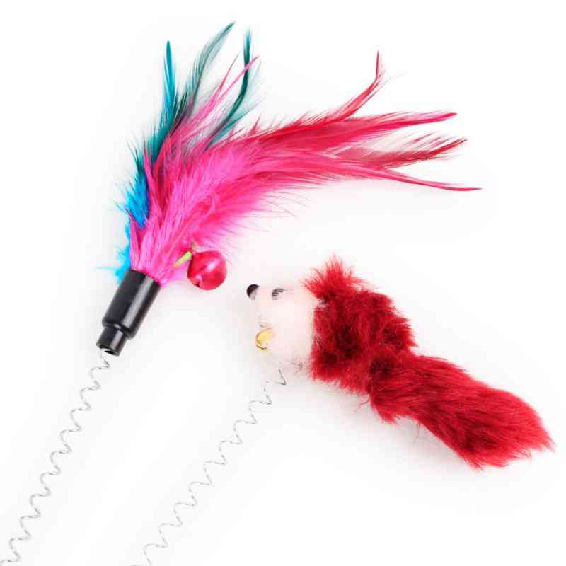 Elastic With Bell Mouse And Feather Spring Fidget