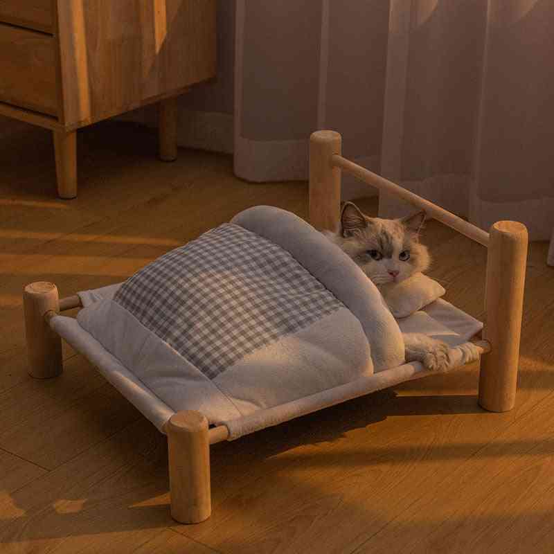 Levehető hálózsák, fa függőágy ágyak nyugágyas macskáknak