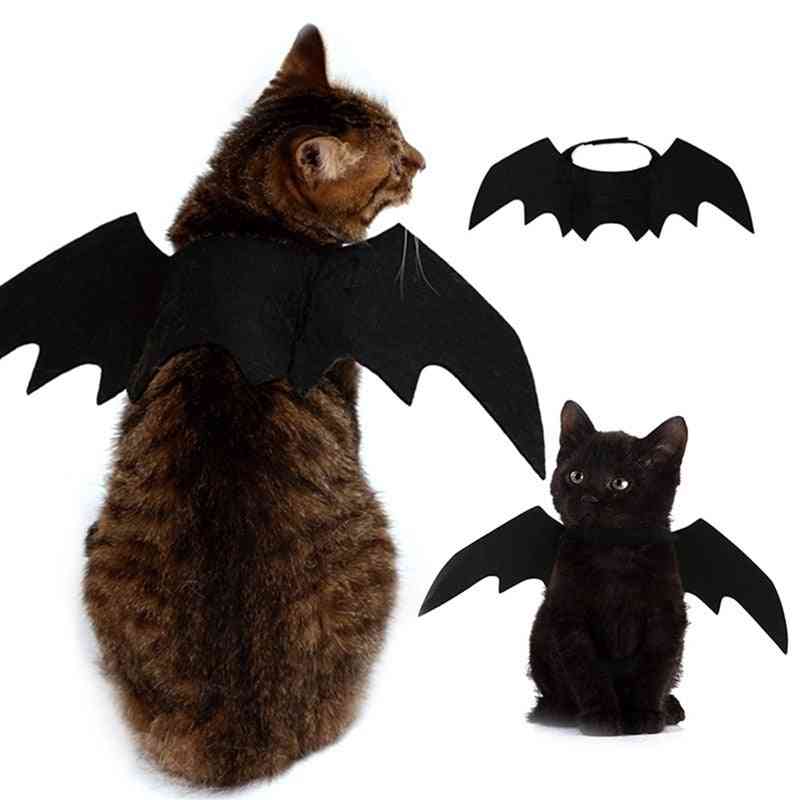 Halloween vêtements mignons pour animaux de compagnie harnais d'ailes de chauve-souris noires