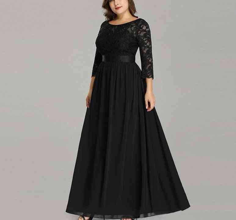 Long Lace Evening Party Dress, Winter Formal Dress