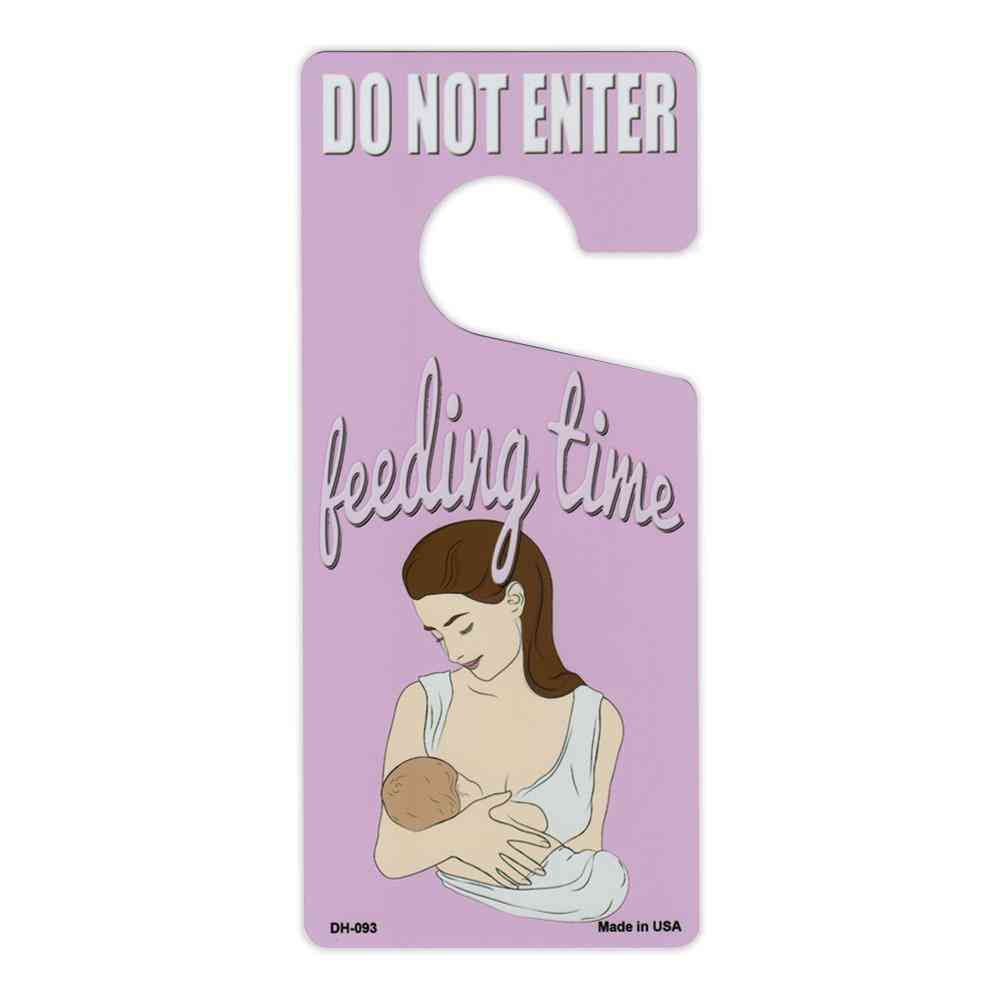Door Tag Hanger - Do Not Enter, Feeding Time, Pink