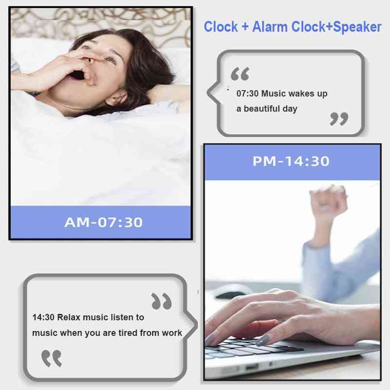 Mini Bluetooth Speaker Sound Box With Led Display Alarm Clock