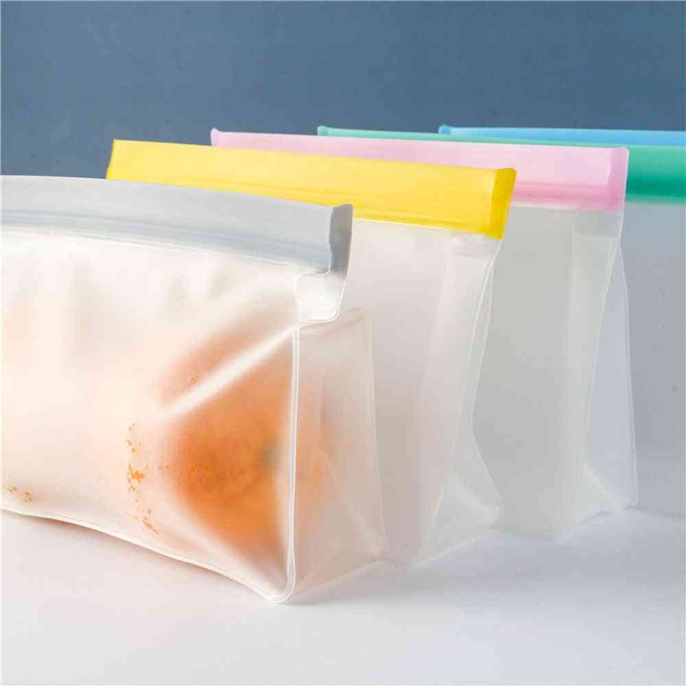 Leakproof Top Stand Up Reusable Freezer Sandwich Ziplock Silicone Bag