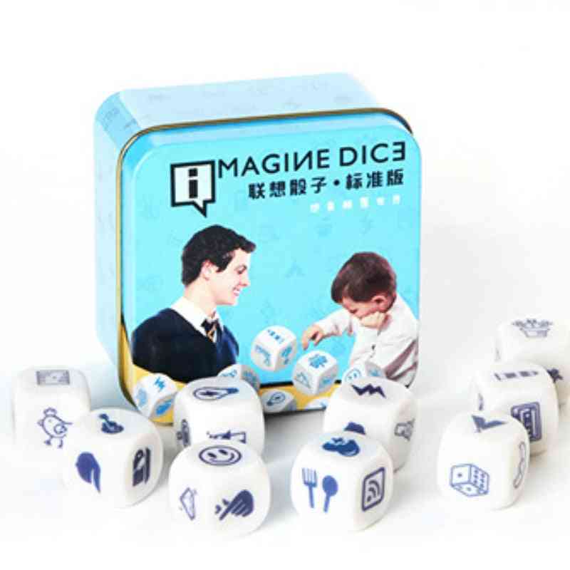 Metal Box Bag- English Rules, Telling Story, Dice Learning Toy
