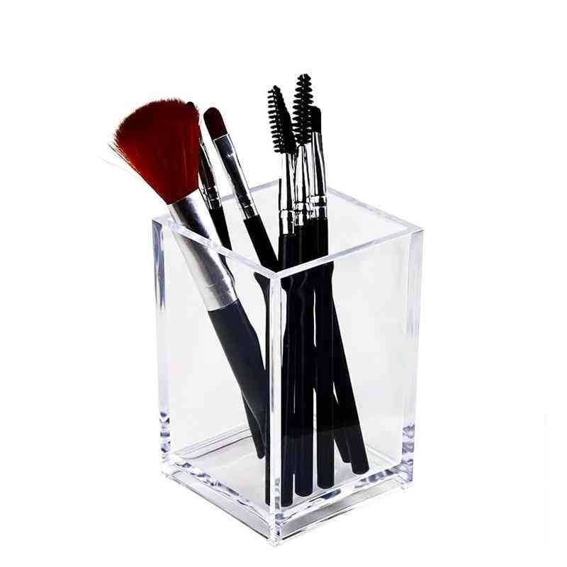 Transparent Cosmetics Storage Box Pen Holder