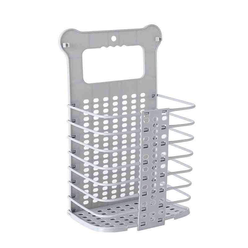 Plastic Dirty Laundry Basket With 2 No Drilling Hooks