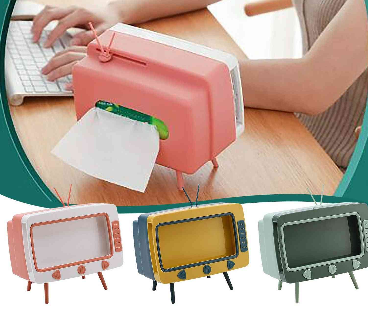 Mobile Phone Stand Desktop Tissue Napkin Container