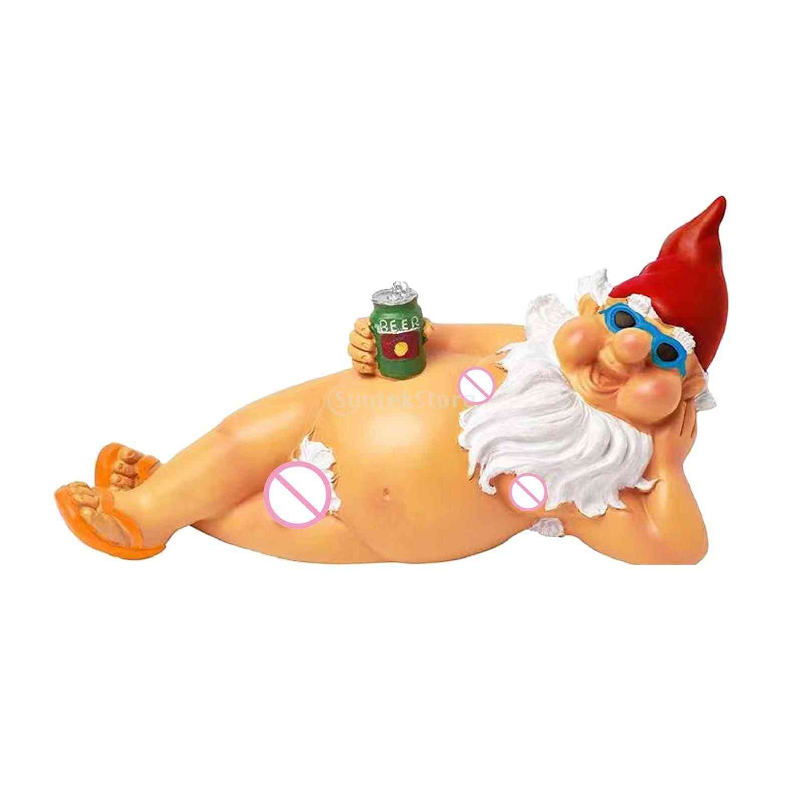 Naughty Garden Naked Gnome Statue