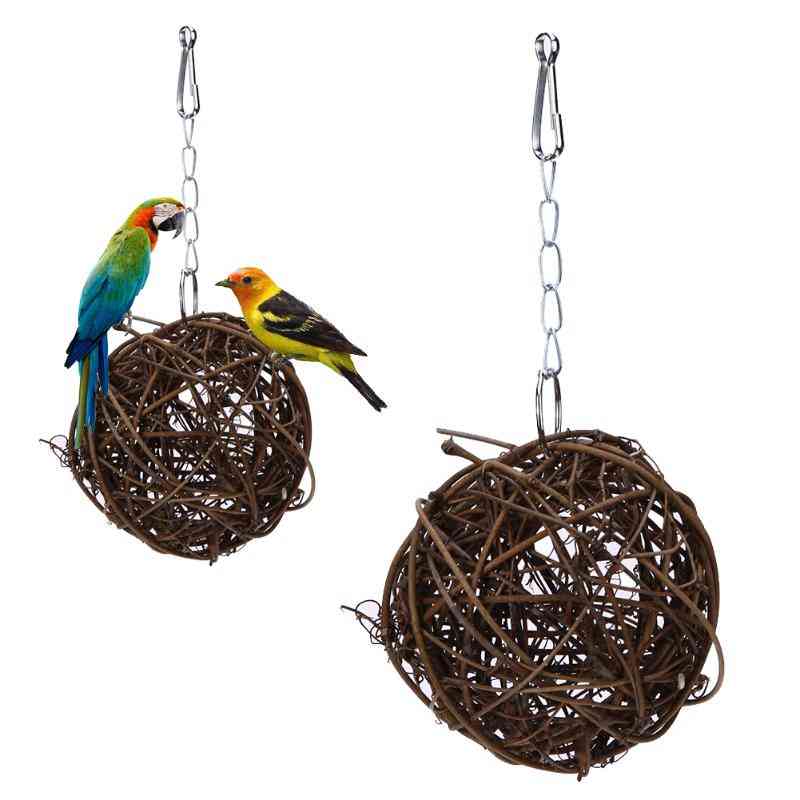 Bird Branch Rattan Balls Cages