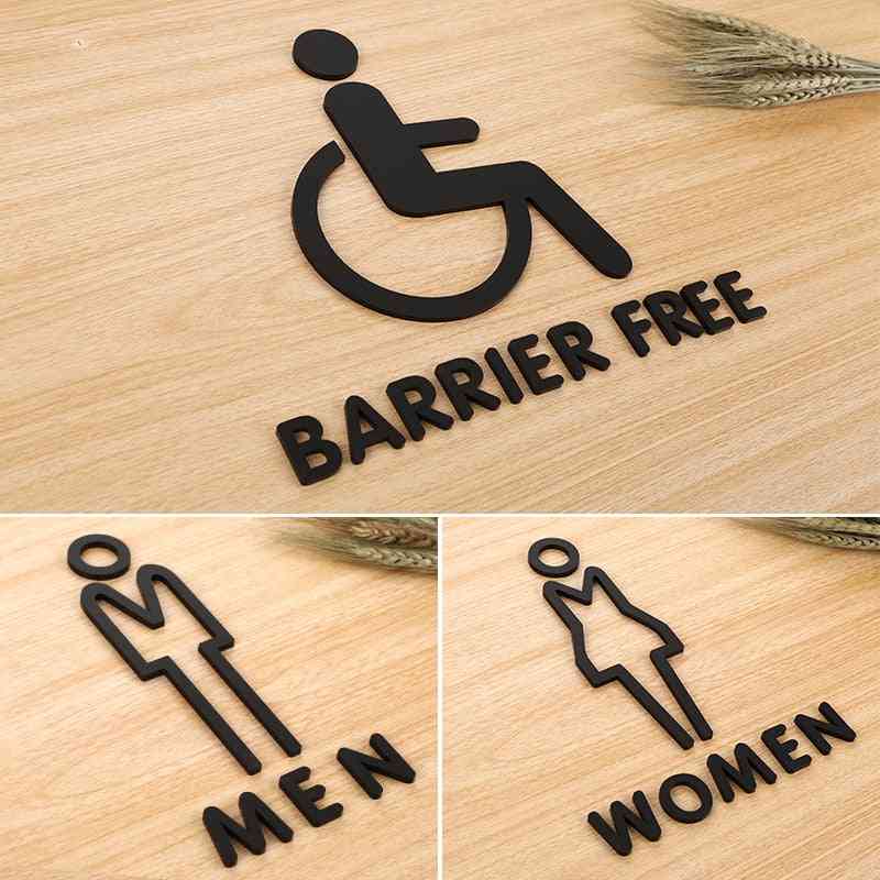 Men Women 3d Creative Signage Number Acrylic Toilet Sign