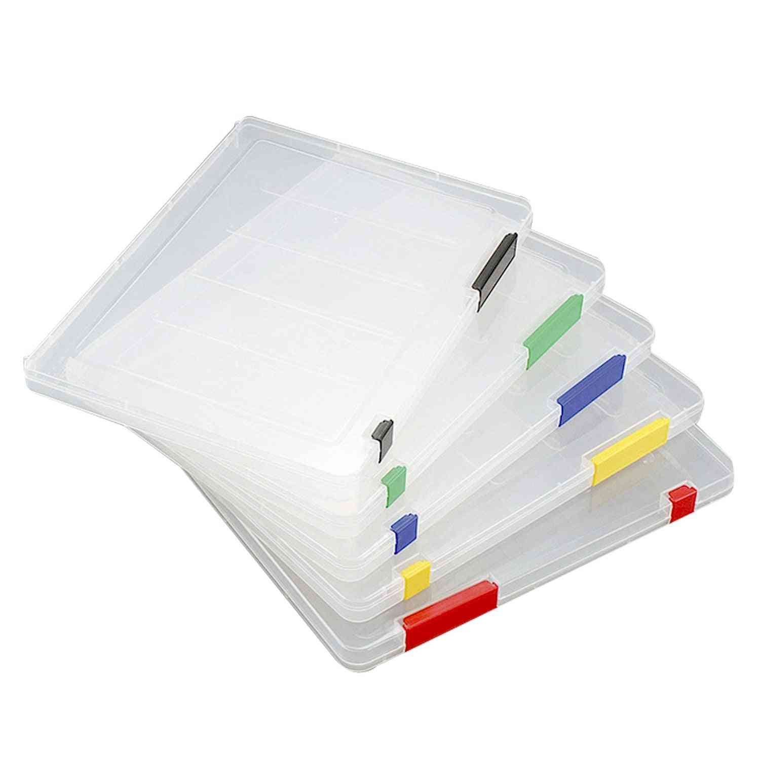 Oppbevaringsmappe i gjennomsiktig plast, dokumentboks med lås