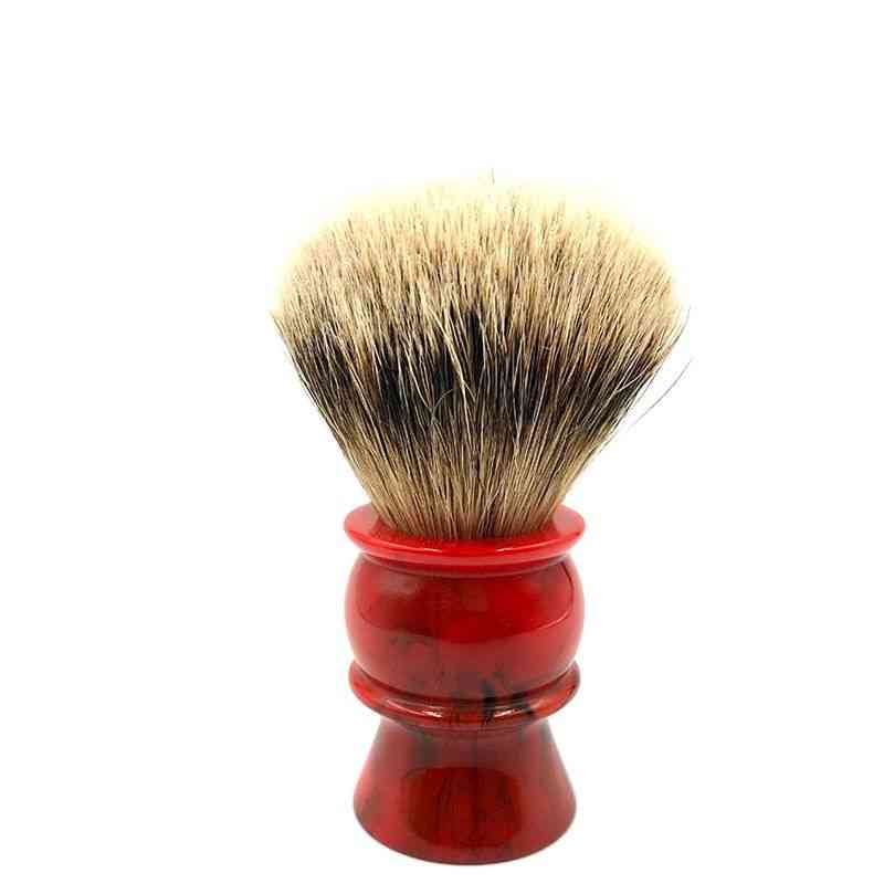 Silvertip Badger Hair Red Resin Handle Shaving Brushes For Men