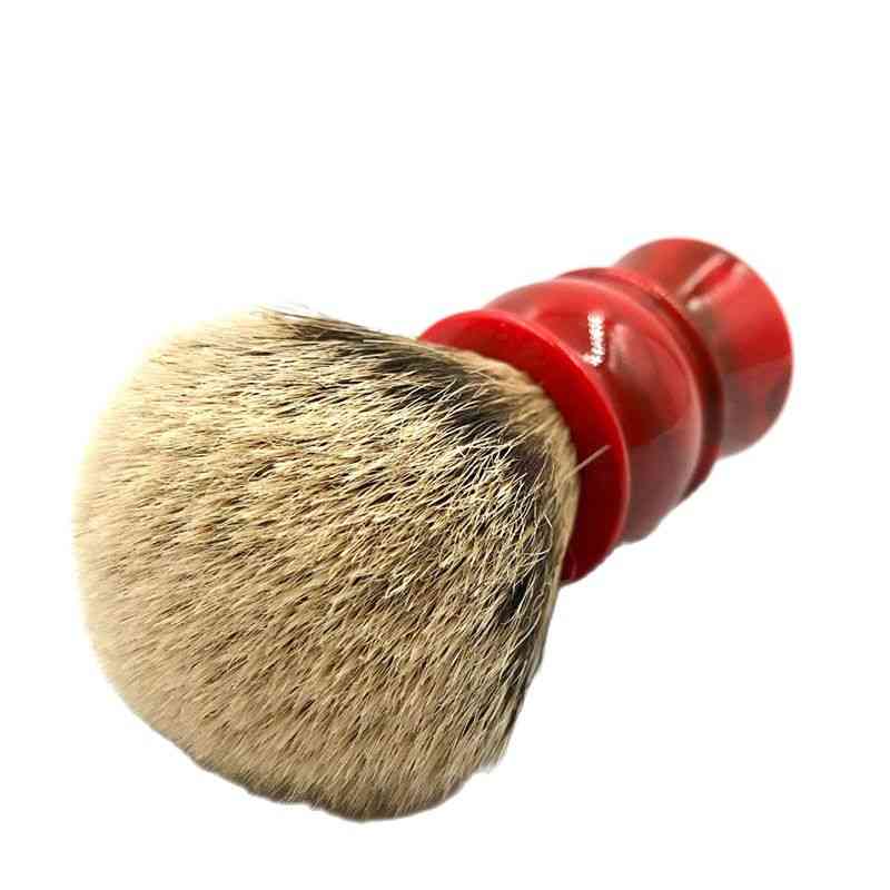 Silvertip Badger Hair Red Resin Handle Shaving Brushes For Men