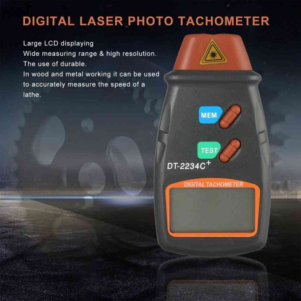 Laser Tachometer Rpm Meter, Non-contact Motor, Lathe Speed Gauge Revolution Spin