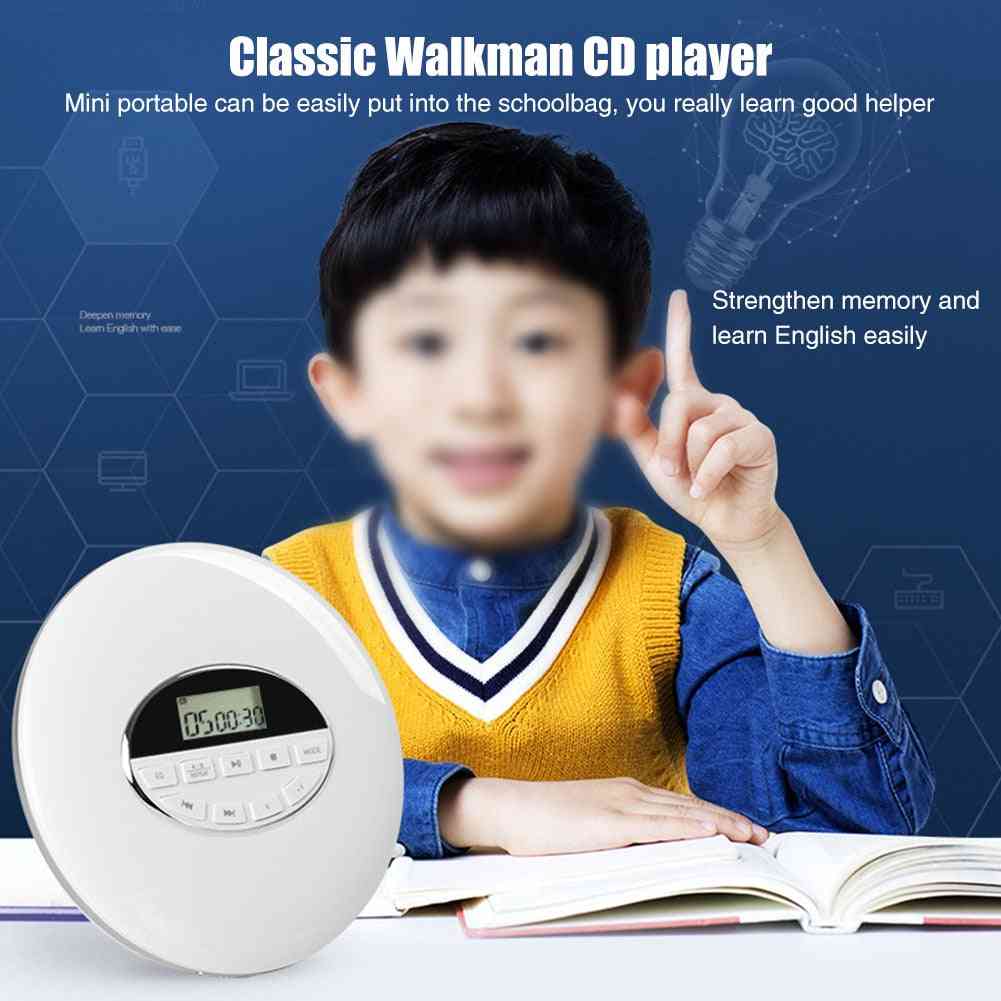 Hordozható cd lejátszó bluetooth walk man lejátszóval, LCD kijelzővel