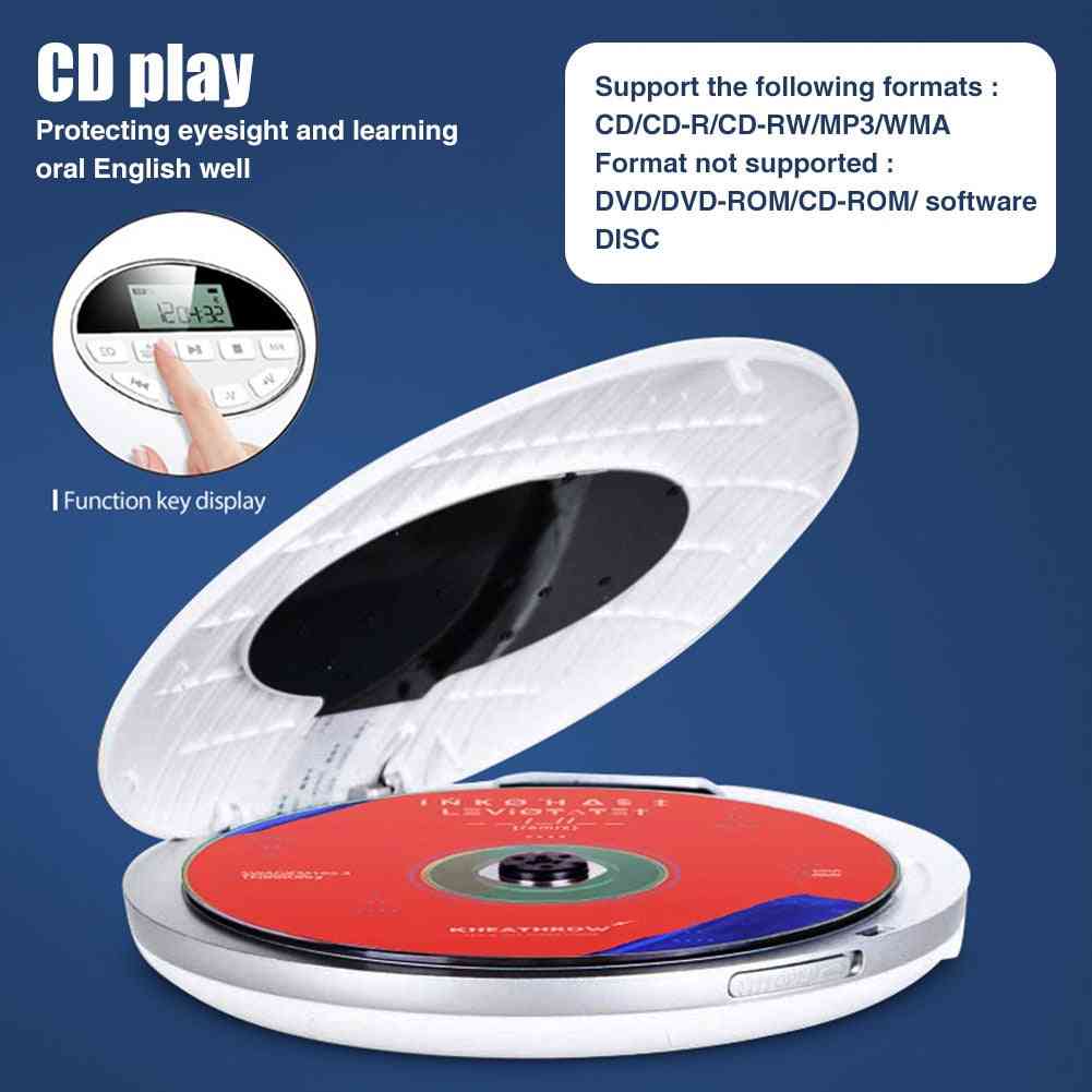 Bärbar cd-spelare med bluetooth walkman-spelare med lcd-skärm