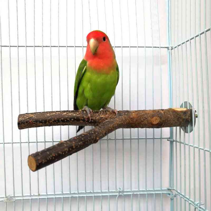 Pet Parrot Raw Wood Fork Stand Rack Toy  15cm Branch Perches For Bird