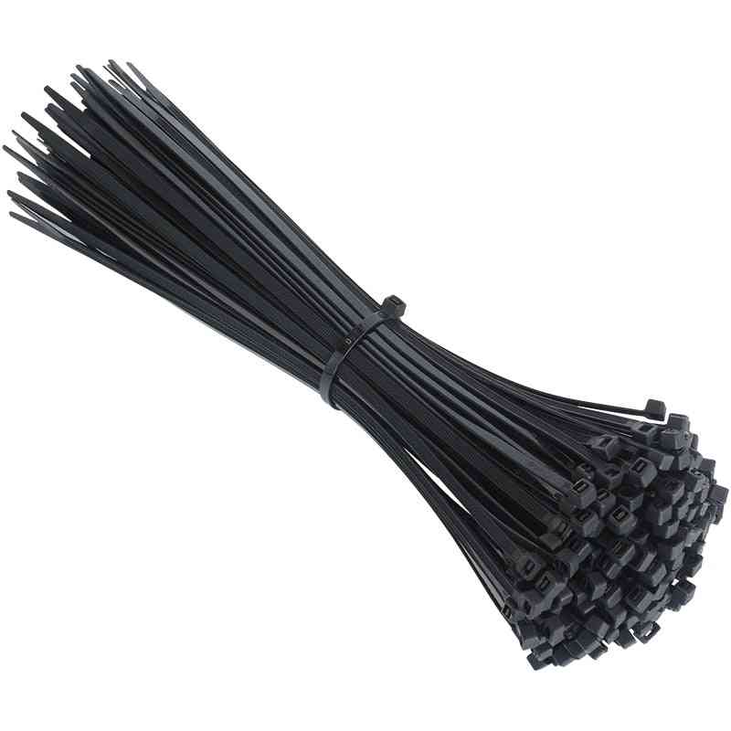 Műanyag nejlon kábelkötegelő 100 db fekete 5x300 kábelkötegelő rögzítőgyűrű 3x200 kábelköteg cipzár 5x200 önzáró nylon kötéllel