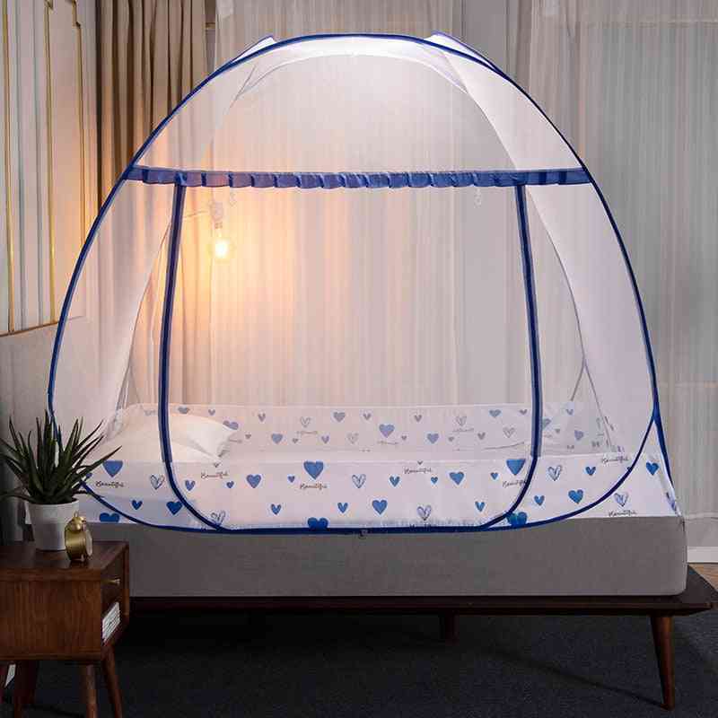 Folde myggenet baldakin med beslag sengetelt til voksen