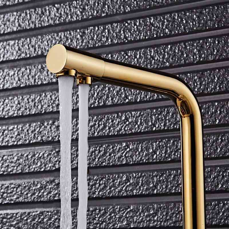 Gold Kitchen Faucets With Filtered Water Deck