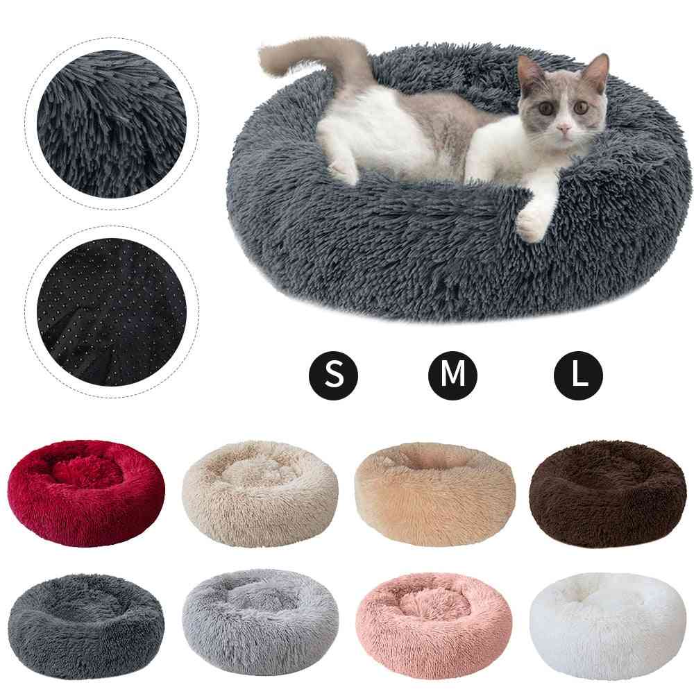 Pet Dog Bed Cat Washable Portable Round Breathable Lounger Sofa Bed For Cat Dogs Super Soft Plush Pads Dog Warm Sleeping Blanket