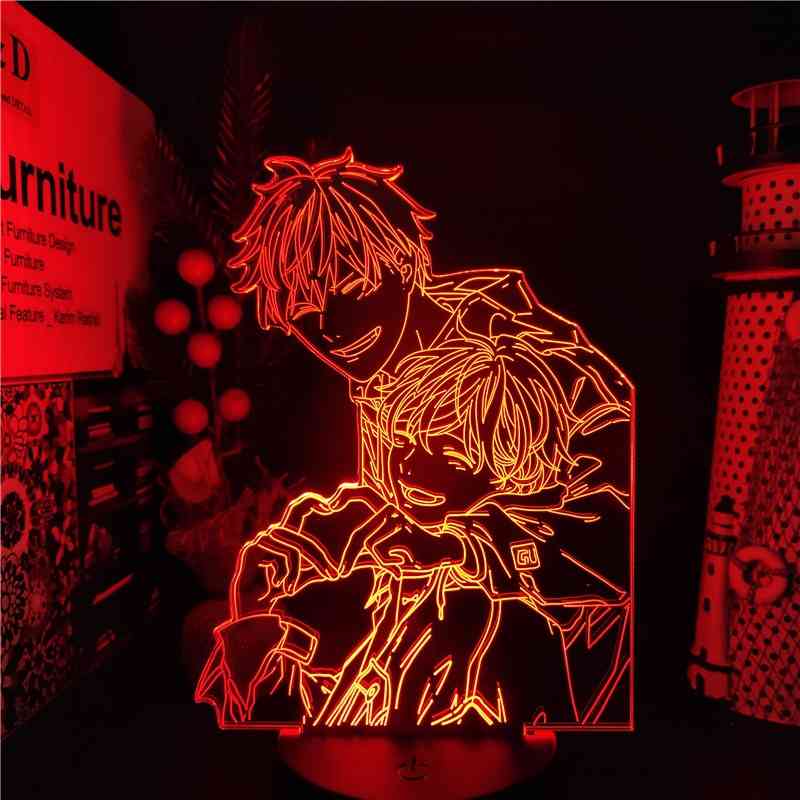Led -anime -lamppu. 3d yövalot
