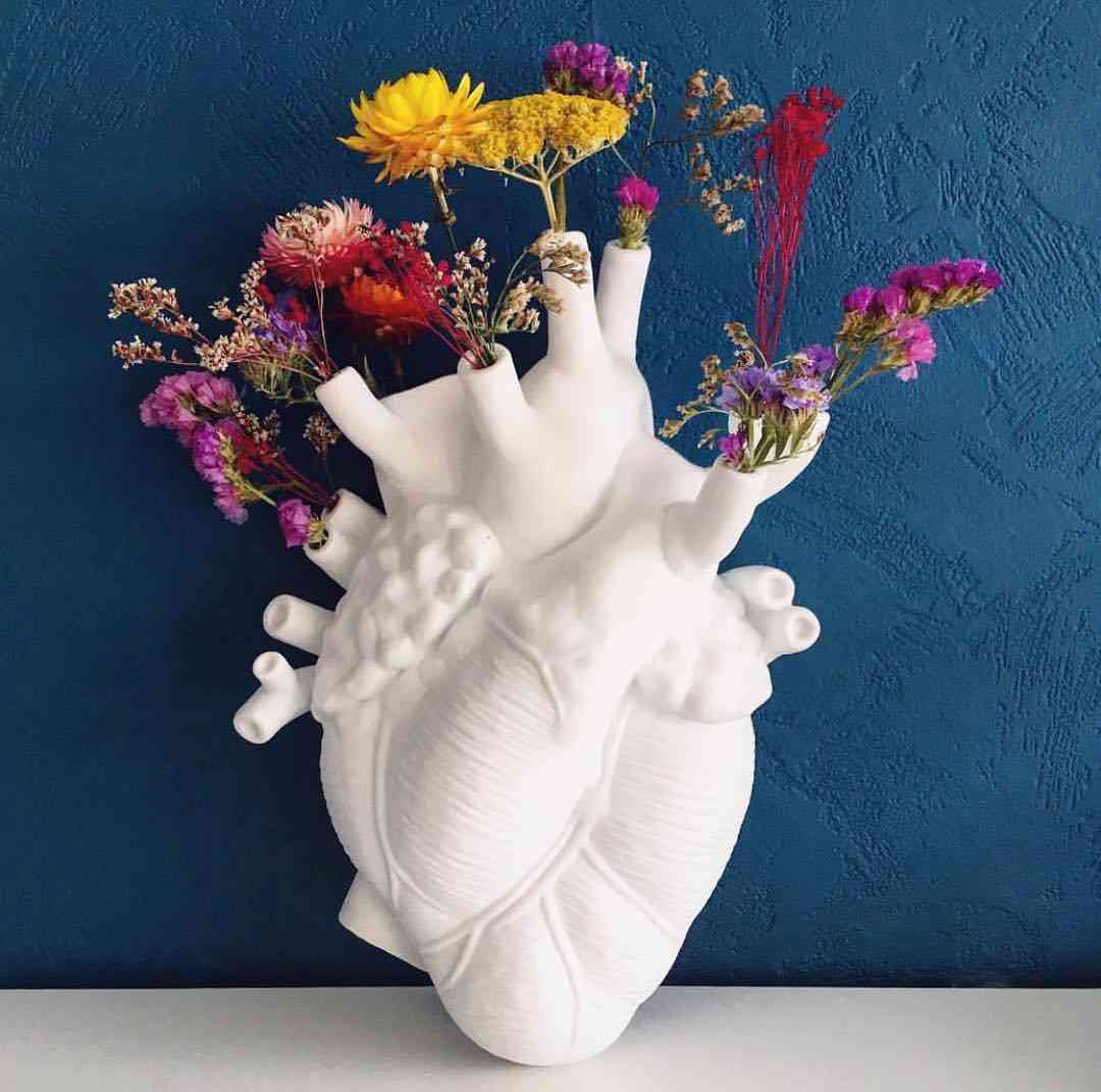Anatomical Heart Shape Flower Vase Nordic Style Pot Vases Sculpture