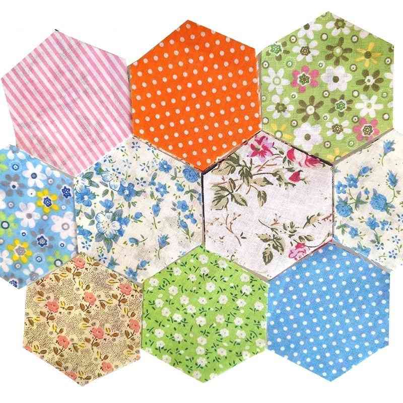 Shabby Chic Cotton Fabric With Hexagon Shape