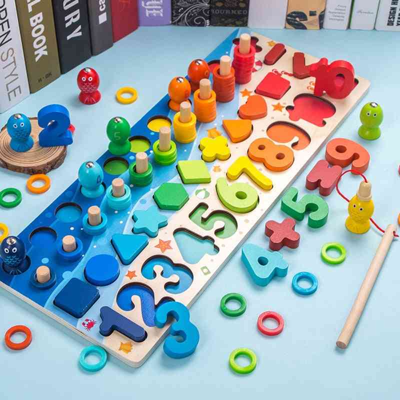 Montessori Math Early Education Wooden Building Blocks